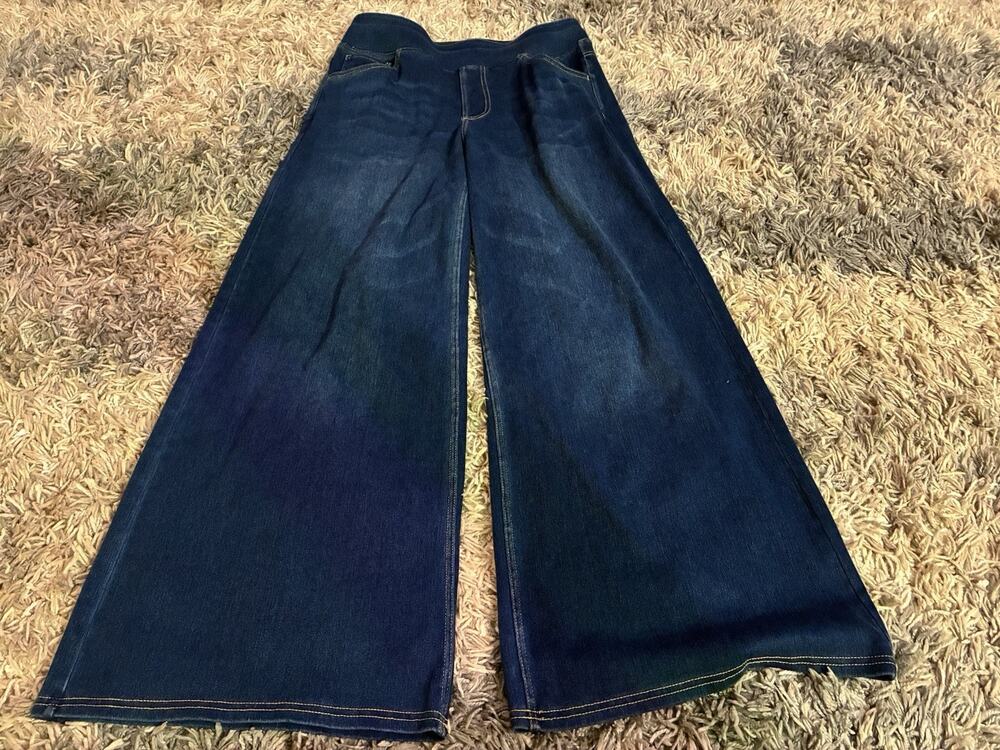 Halara Womens Flex High-Waisted Pockets Baggy Wide Leg Jeans Size M Petite Blue